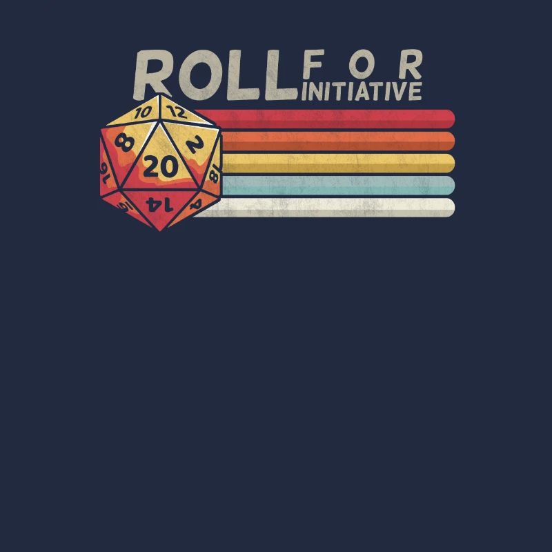 D20 Dice Tabletop Gaming Roll Initiative Retro RPG