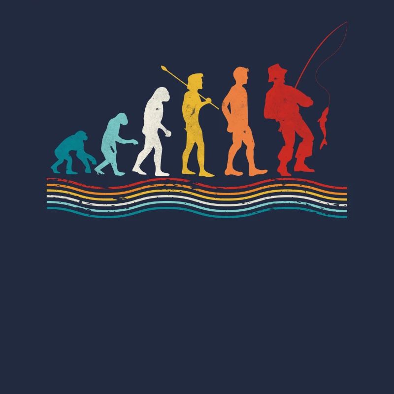Évolution de la pêche du pêcheur humain drôle de pêcheur
