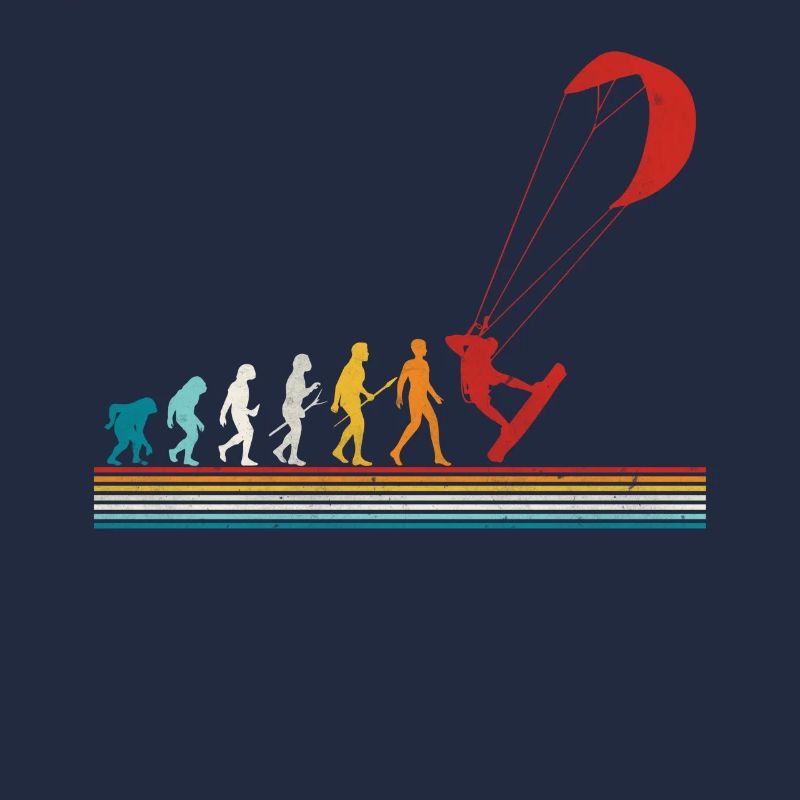 Retro Evolution Kite Surfing Funny Kite Boarding