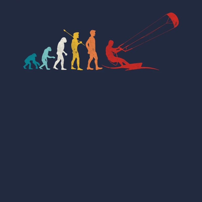 Retro Evolution Kite Surfing Funny Kite Boarding