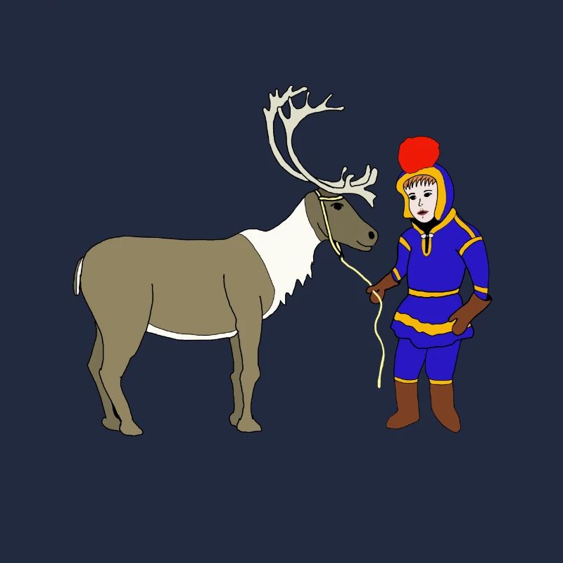 Sami Kind mit Rentier