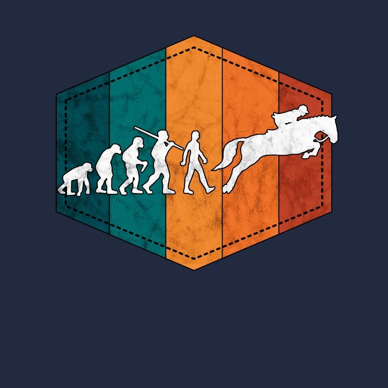 Reiterin Evolution Pferde retro