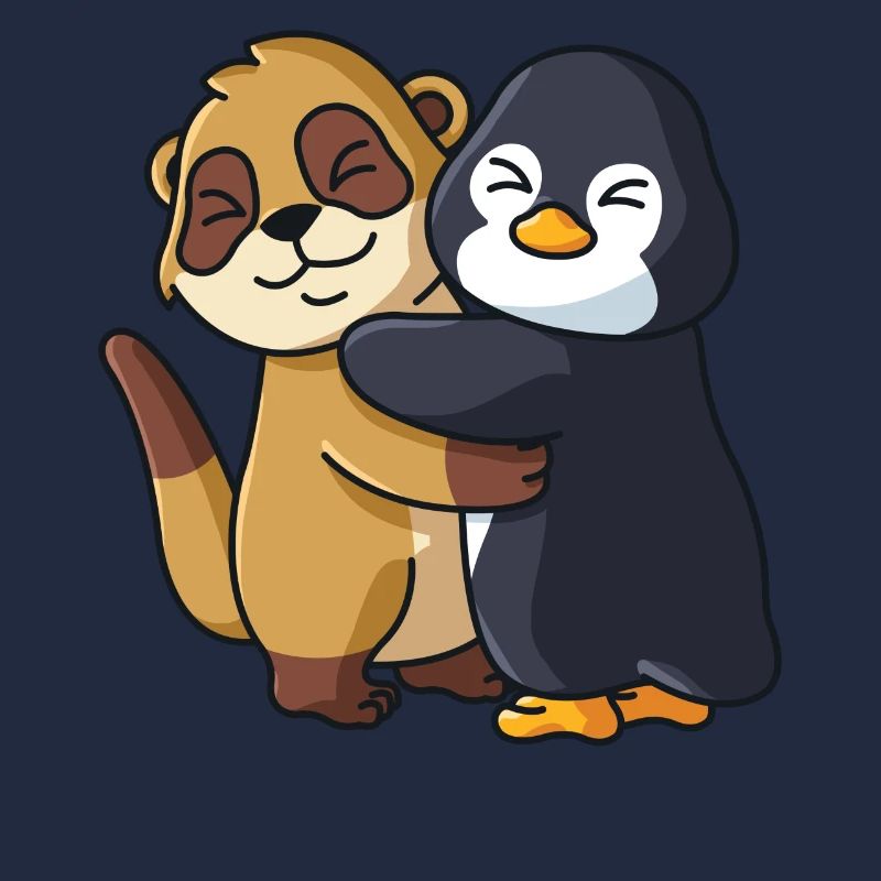 Suricate avec pingouin aime doux mignon