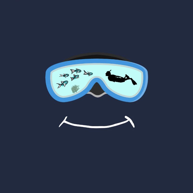 Snorkeling mask with fish algae diving