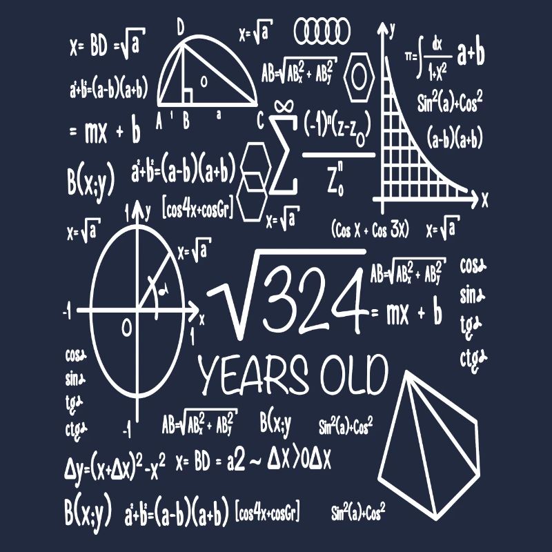 18. Geburtstag Mathematik Schulkinder Geschenk