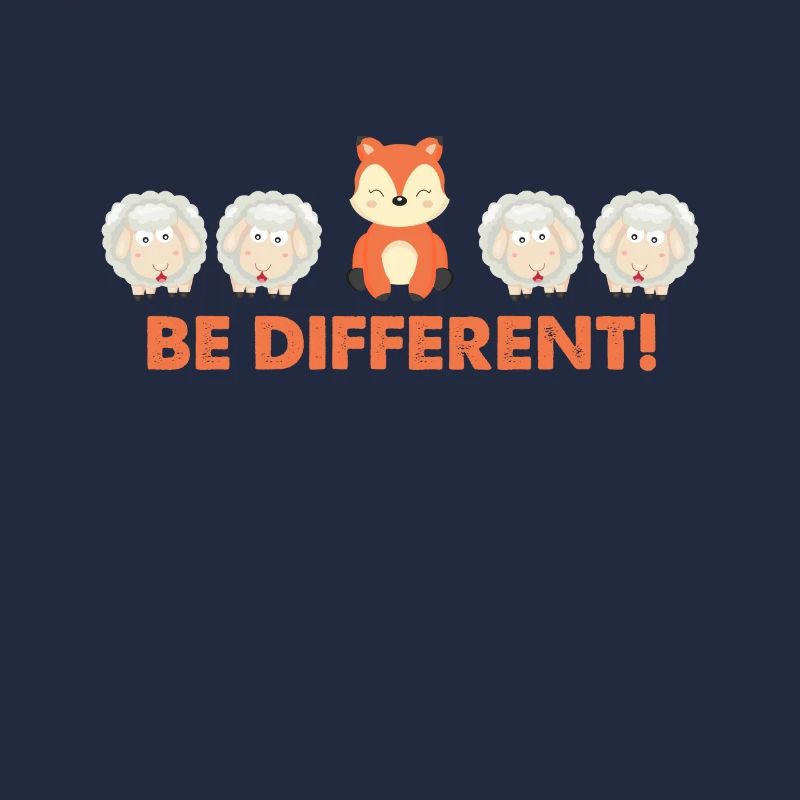 Be different - Cute Fox Sheep Saying Gift