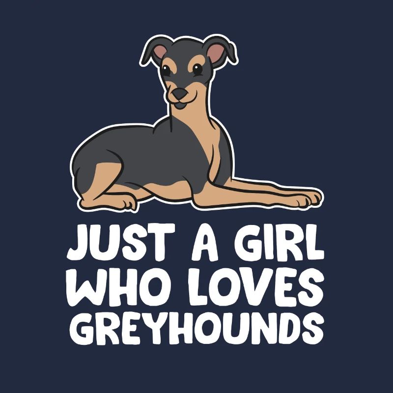 Greyhound Girl Nur ein Mädchen, das Windhunde
