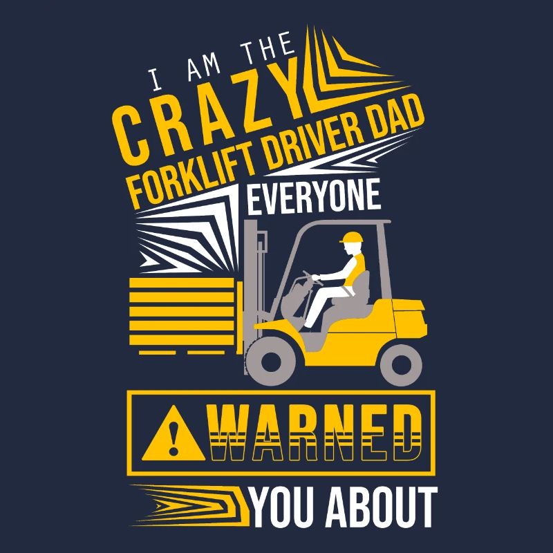 Crazy forklift driver Dad at work
