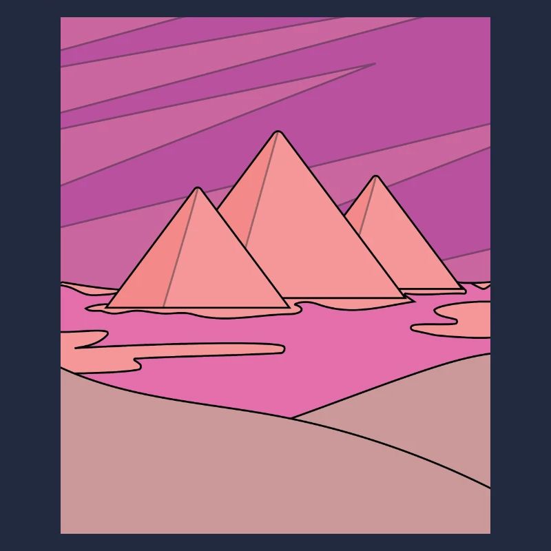 Retro pyramide du désert soleil