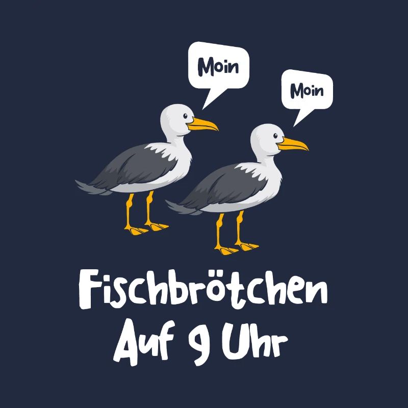 Moin Fischbrötchen auf 9 Uhr Möwe Plattdeutsch