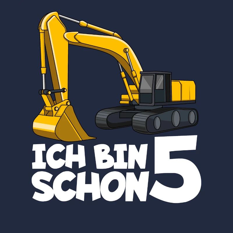 Ich bin schon 5 Bagger Kindergeburtstag