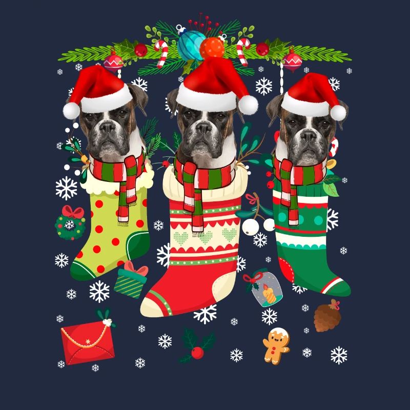 Pull de Noël moche Boxer Dog Edition