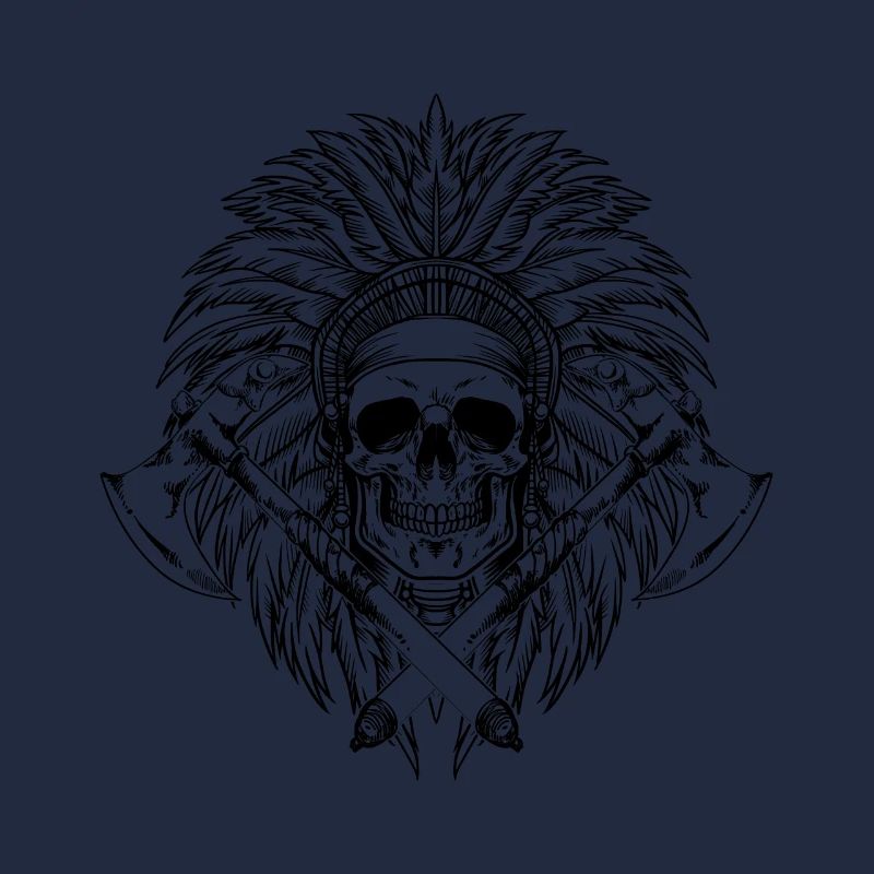 Native American Skull Axe Indigène