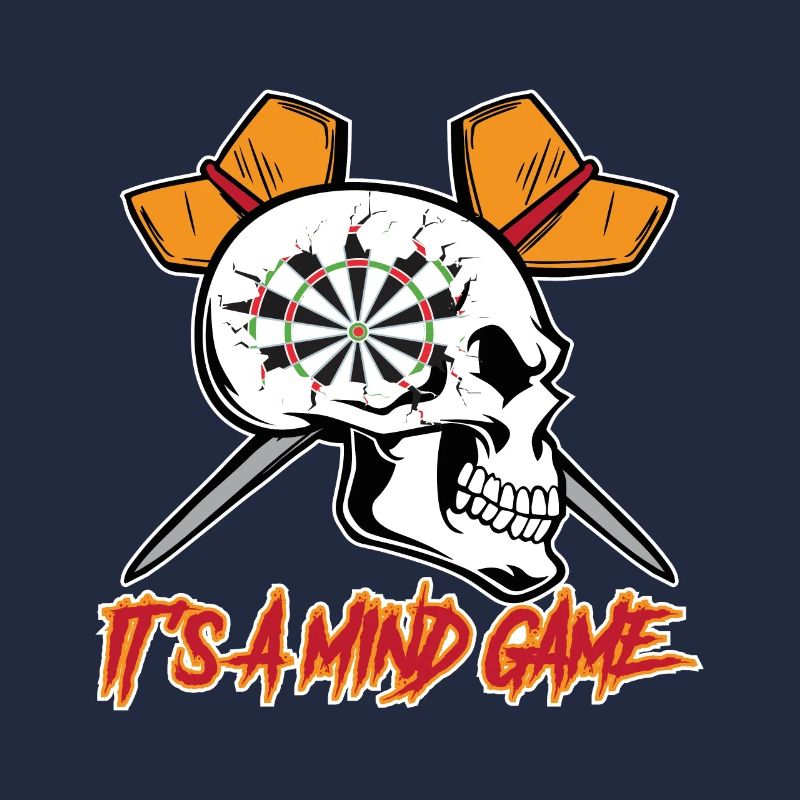 Dart Spruch It´s a Mind Game mit Dartpfeil
