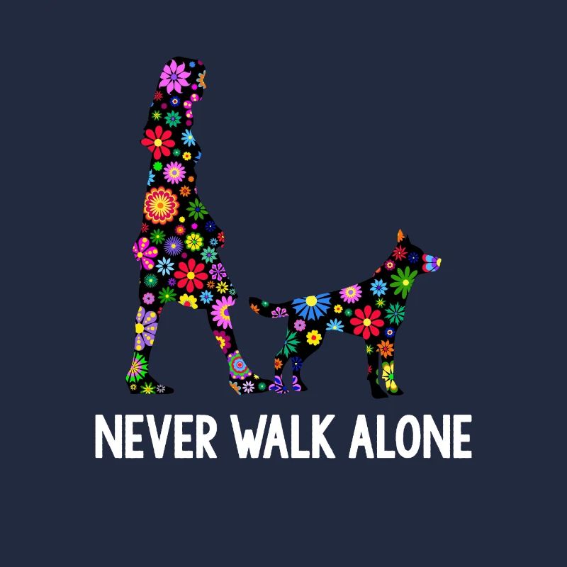 Never Walk Alone Hunde Gassi Blumen