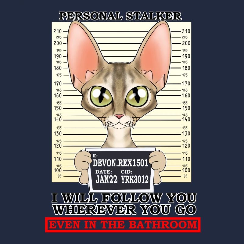 Devon Rex Cat I Cat Lover I Personal Stalker