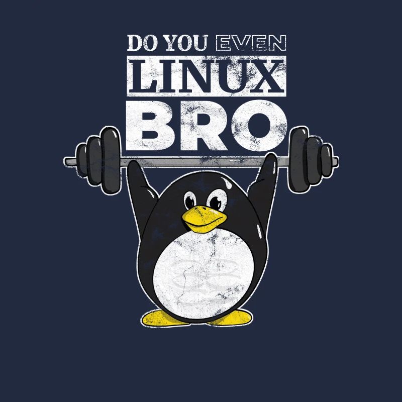 Do You Even Linux Bro Linux Pinguin hebt Gewichte