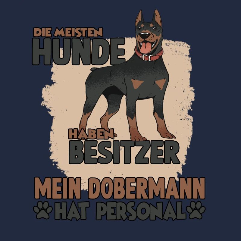 Dobermann Gassi Witziges Hundehalter Dobermann