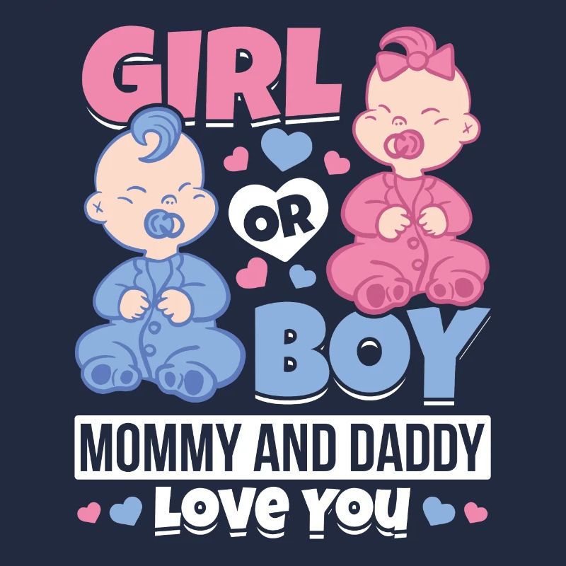 Mädchen oder Junge Mama und Papa lieben dich Baby