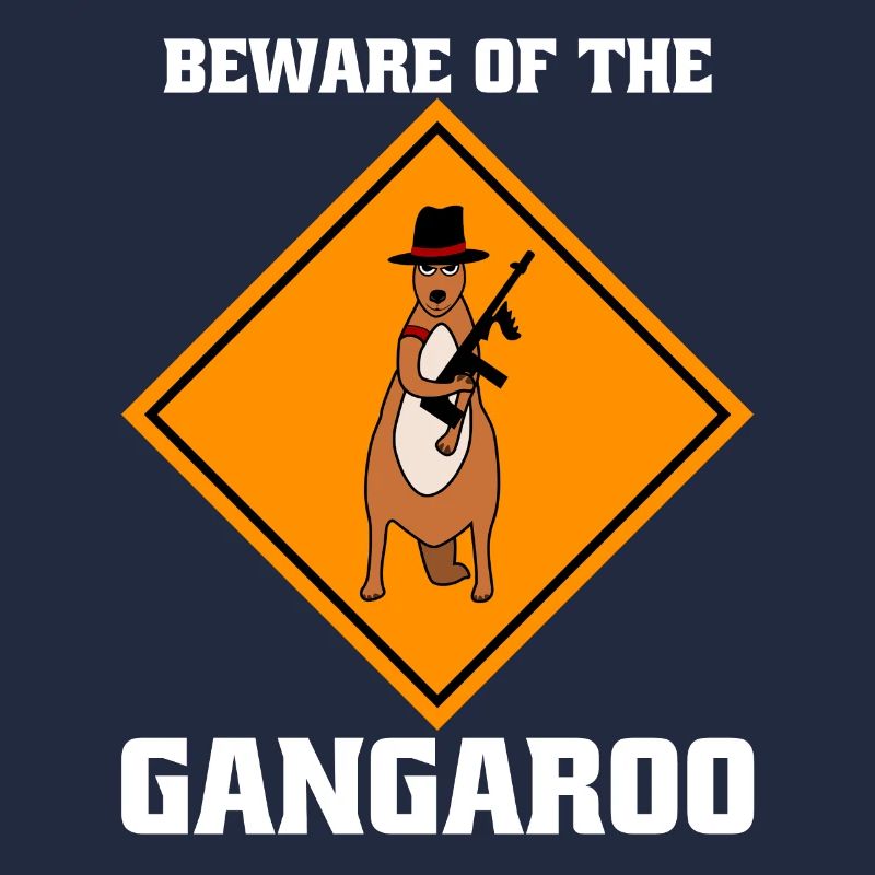 Kangaroo warning armed kangaroos