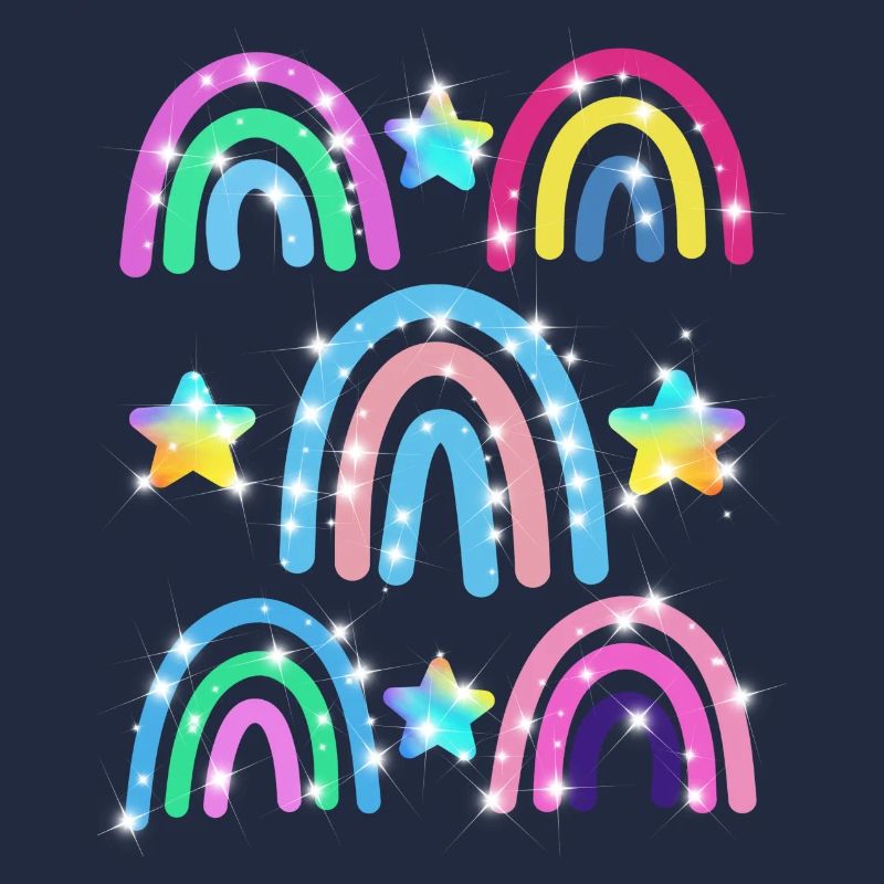 Glitter Rainbow Star Pattern