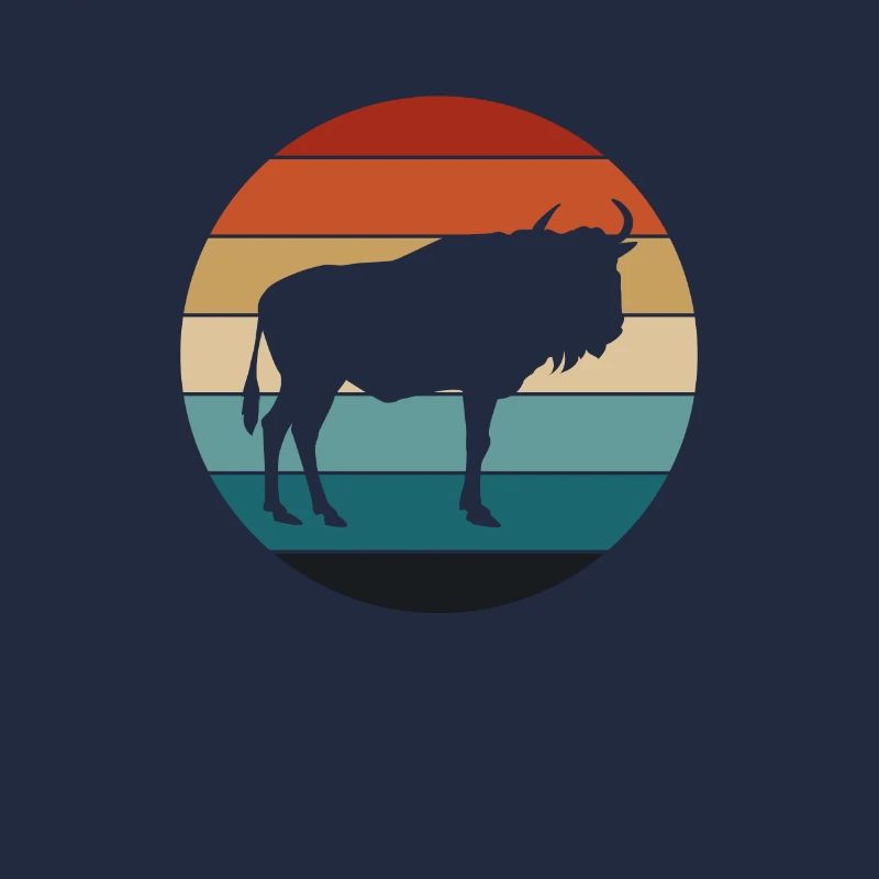 Rétro Gnous Gnous Gnu Barbe Blanche Gnu Afrique