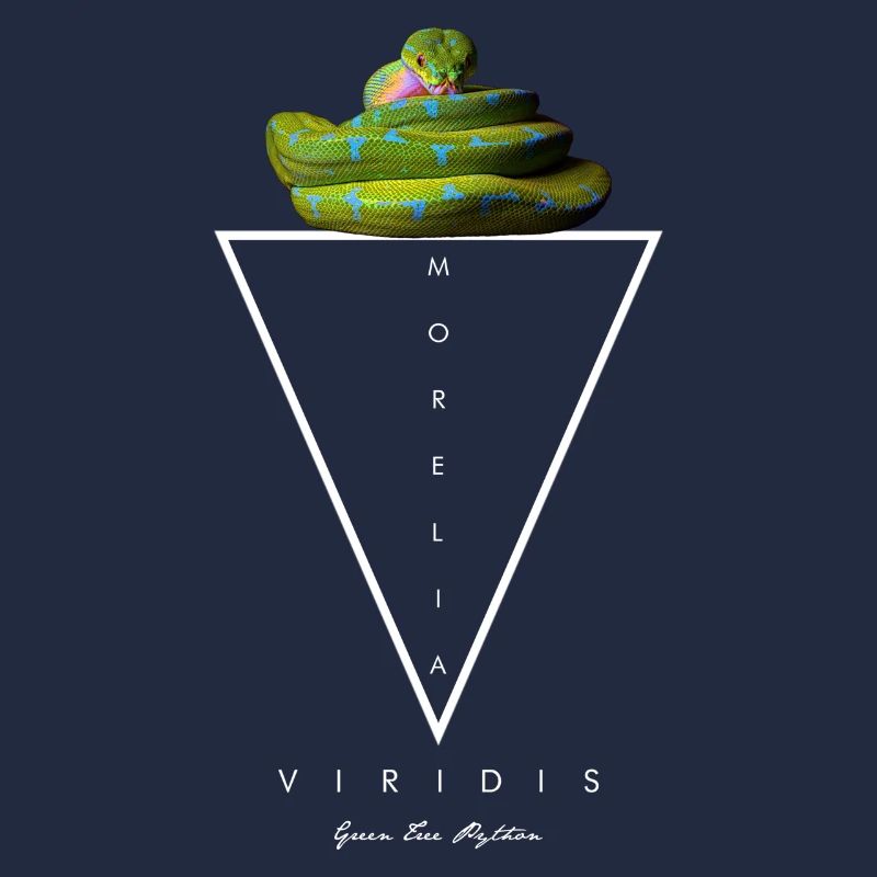 Green Tree Python Modern Geometric