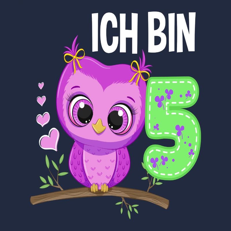 Ich Bin 5 Eule 5. Geburtstag Eulen Mädchen