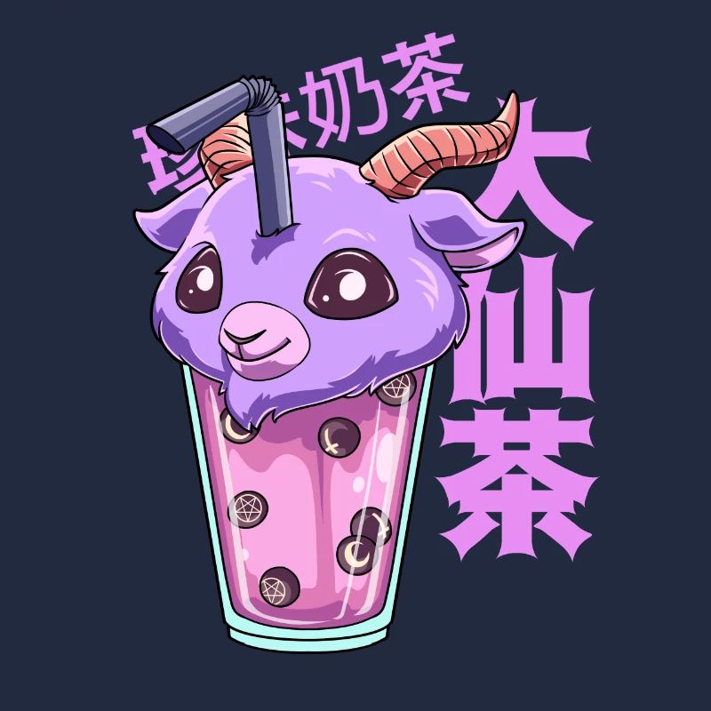 Bubble Tee Pastell Goth Baphomet - Kawaii Bubble