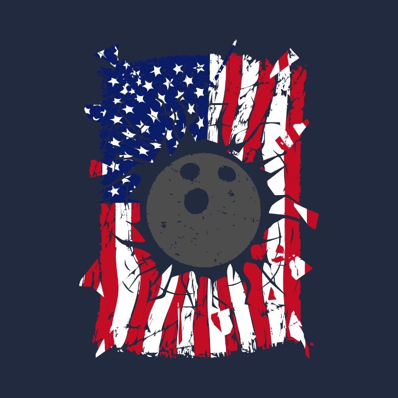 Bowling Torn American Flag