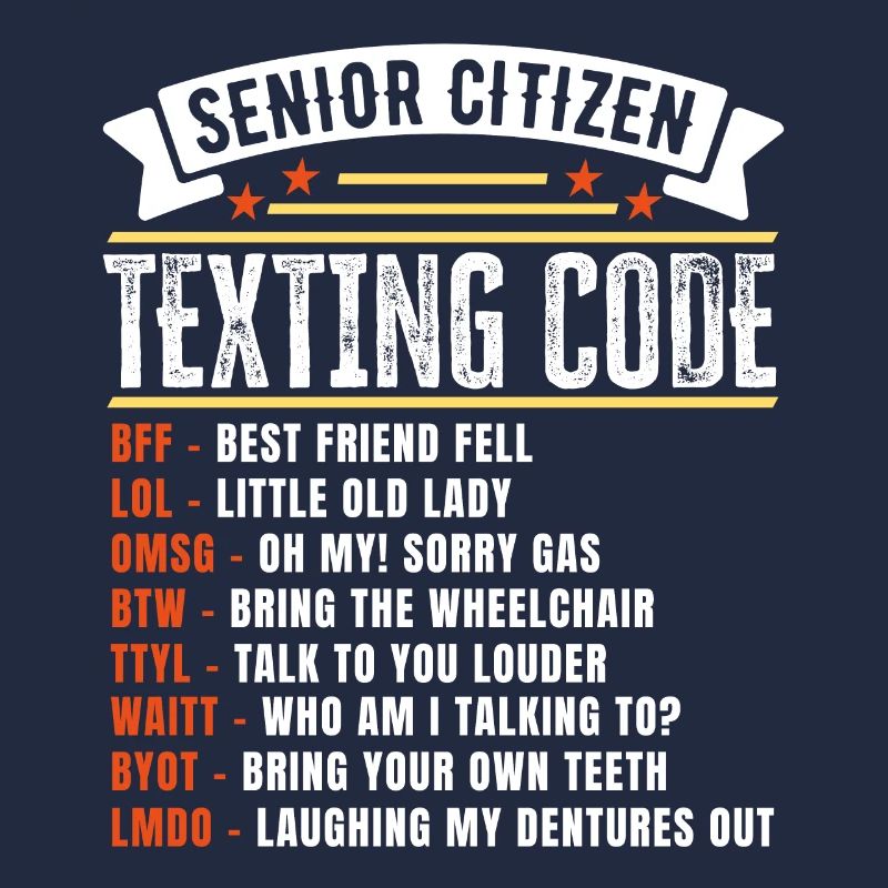 Lustiges Senioren-SMS-Code-Geschenk für