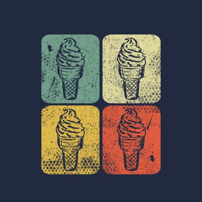 Retro Eiscreme Liebhaber Eis Essen Sommer Eisdiele