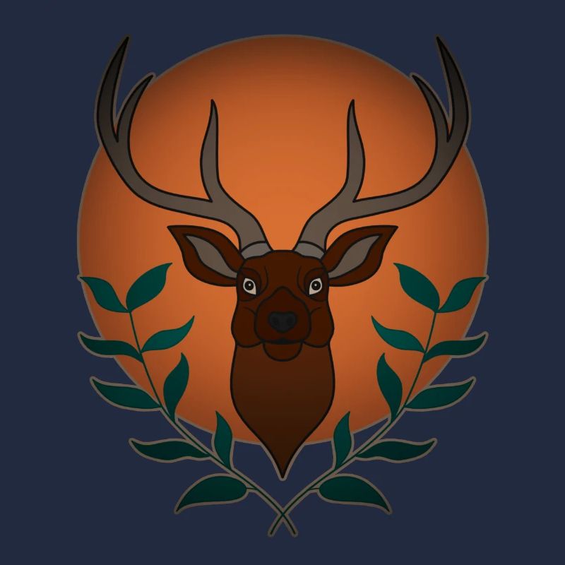 Rothirsch Geweih mit Hirschgeweih