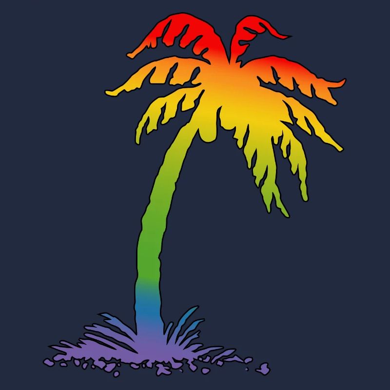 Regenbogen Palme black