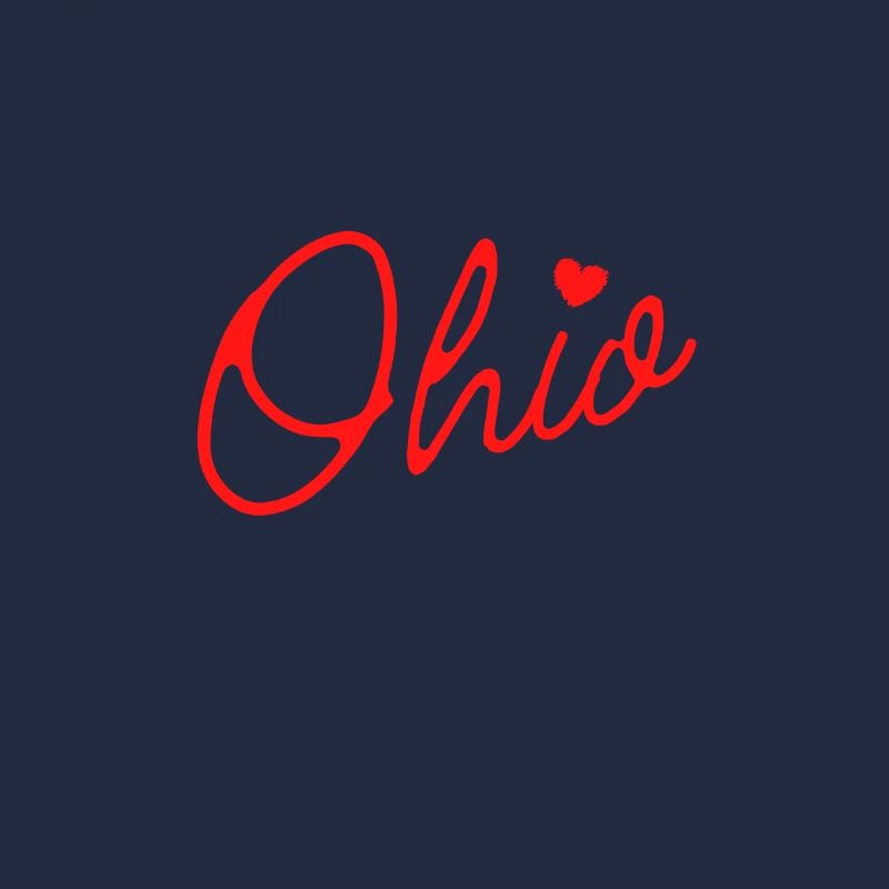 Nette Ohio Red Script OH Karte Home Buckeye State