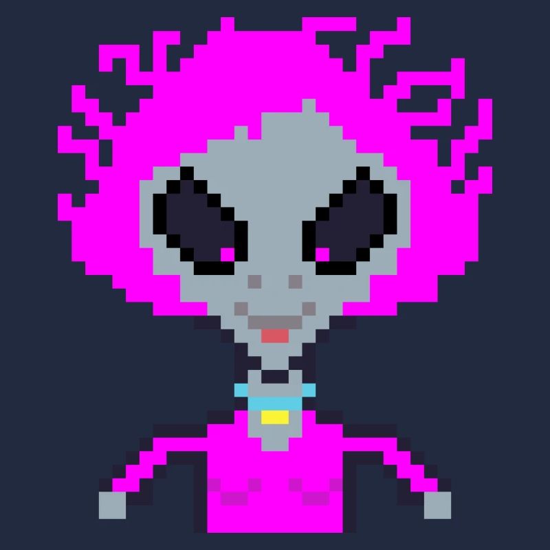Pixel Alien "Violet Crazy"