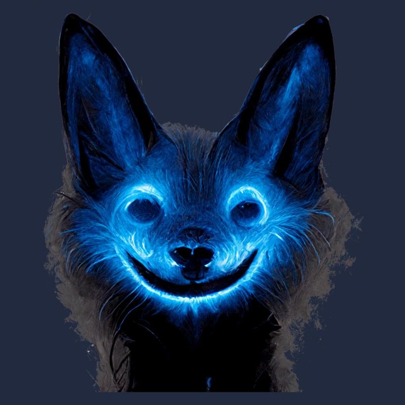 Blauer Hund im Ghost Look