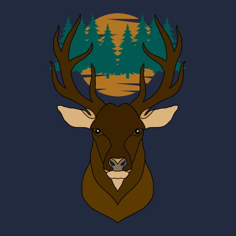 Rothirsch Geweih mit Hirschgeweih