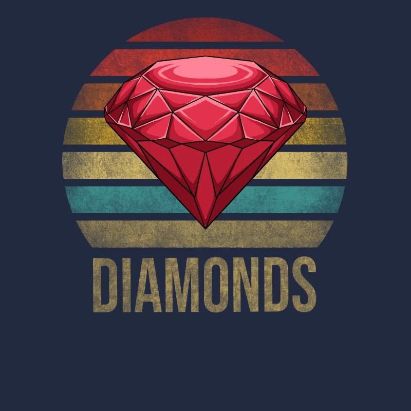 Ruby Gemstone Retro Sunset