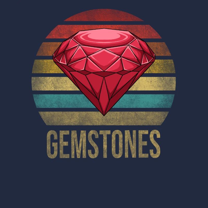 Ruby Gemstone Retro Sunset