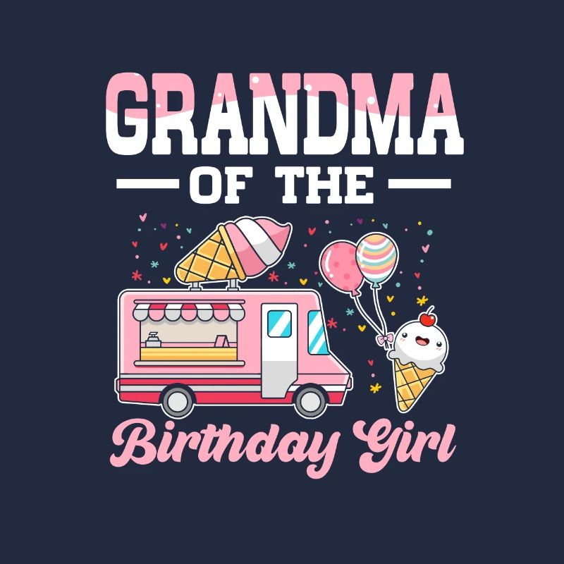 Oma Großmutter Eiscreme Truck Geburtstag Mädchen