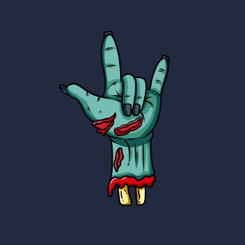 Zombie Hand Rock n Roll Bone Fingernails