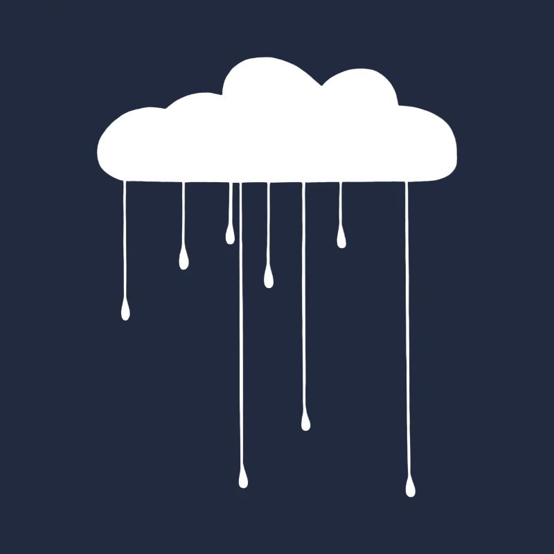 White Graphic Cloud Sky Rain Drops Dripping Storm