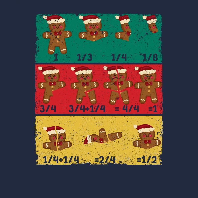 Weihnachten Math Lehrer Bruch Lebkuchen Cookie