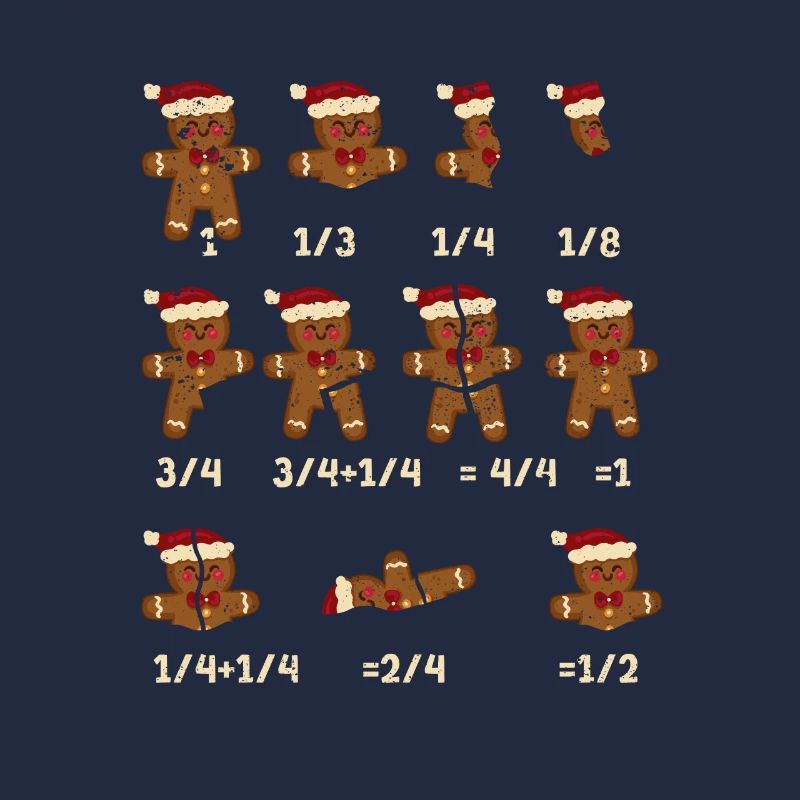 Weihnachten Math Lehrer Bruch Lebkuchen Cookie