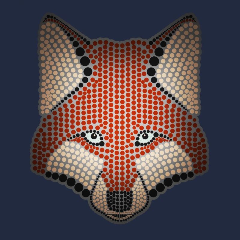 Conception d'animal de la forêt de renard parsemée de tête d'animal