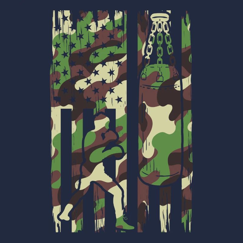 Drapeau de camouflage de boxe - Combat de boxe d’arts martiaux