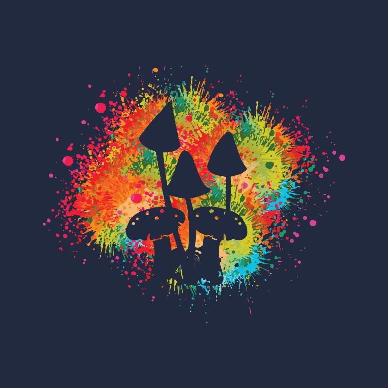 ÉCLABOUSSURE COLORÉE DE CONCEPTION DE CHAMPIGNONS DE COULEUR