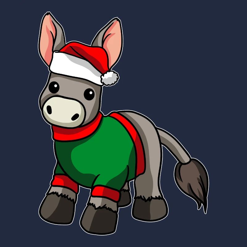 Âne avec pull de Noël