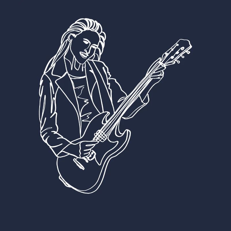 Guitar Oneline Art - Guitariste électrique